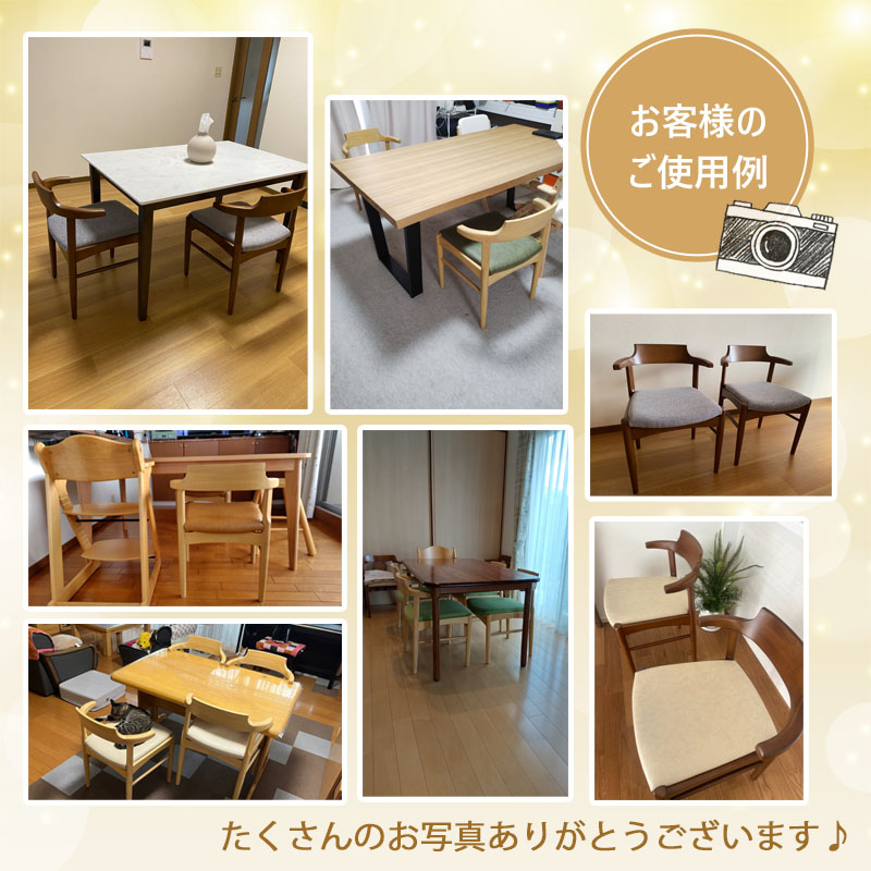 RAIZE ダイニングチェア 2脚セット 肘付 ハーフアーム 木製椅子 食卓